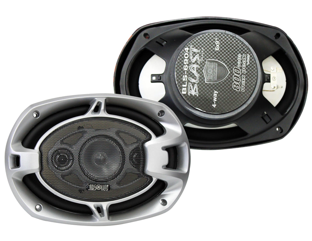 Absolute BLS-6904 Car Speaker 6" X 9" 4-Way 800W Full Range Coaxial Speakers