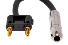 Load image into Gallery viewer, Hosa BNP-116BK 1/4 inch TS Female to Dual Banana Speaker Adapter - Black