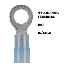 Load image into Gallery viewer, Install Bay BNRT10 Blue Nylon Ring Terminal 16-14 Gauge #10 - Package of 100