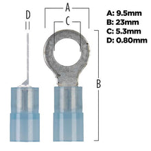 Load image into Gallery viewer, Install Bay BNRT10 Blue Nylon Ring Terminal 16-14 Gauge #10 - Package of 100