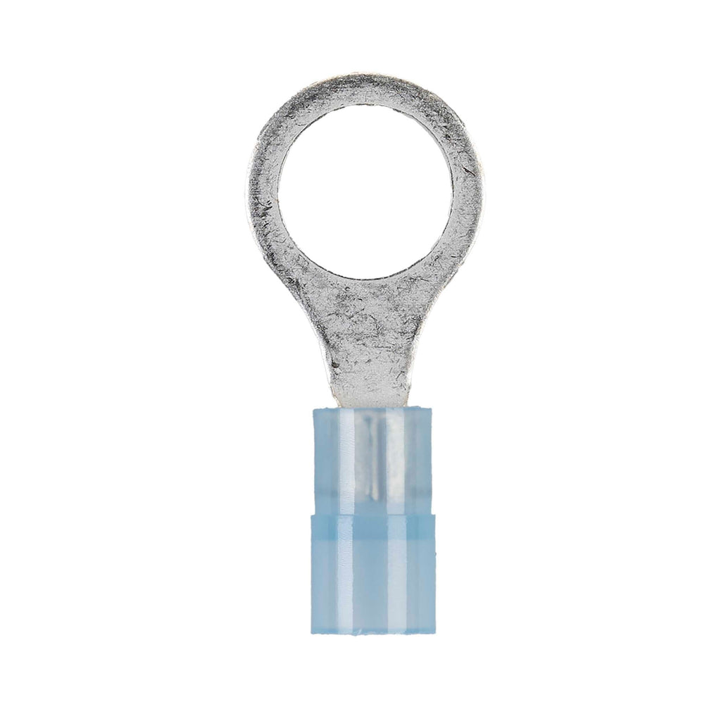 Install Bay BNRT516 Blue Nylon Ring Terminal 16-14 Gauge 5/16 in - Pack of 100