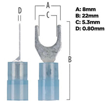 Charger l'image dans la galerie, Install Bay BNST10 Blue Nylon Spade Terminals 16-14 Gauge #10 - Package of 100