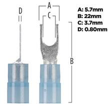 Charger l'image dans la galerie, Install Bay BNST6 Blue Nylon Spade Terminals 16-14 Gauge #6 - Package of 100