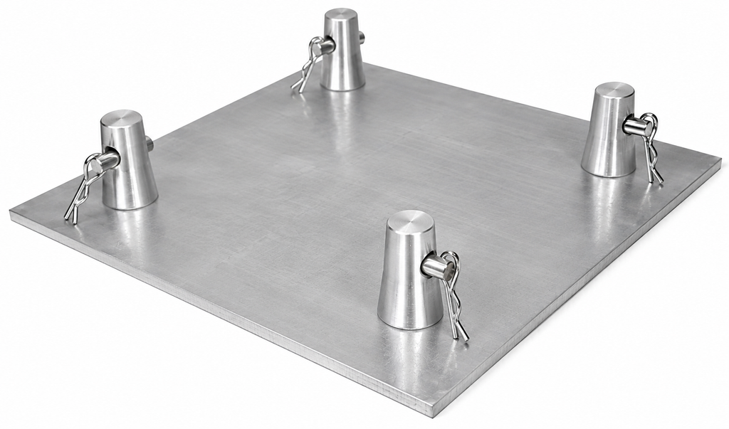 MR TRUSS BP1414 Universal 14" × 14" Aluminum Base Plate for 12" Square Truss Systems
