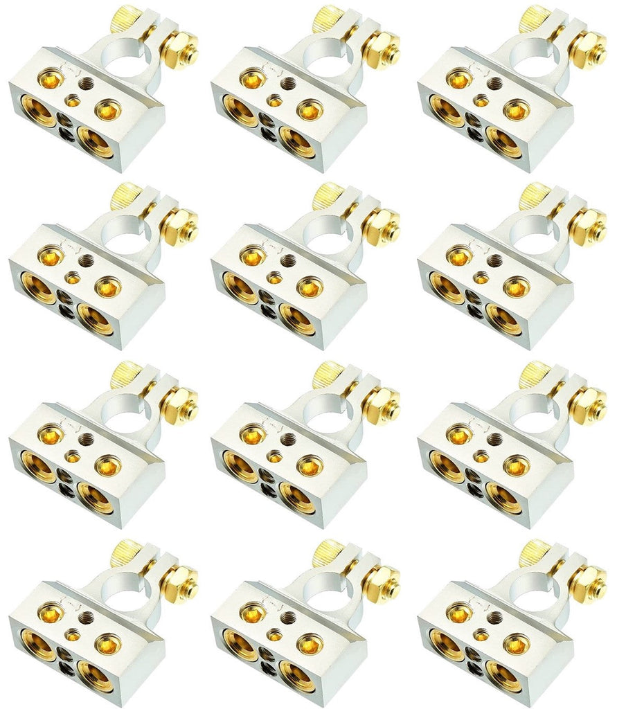 12 Absolute BTC300N 0/2/4/6/8 AWG Single Negative Power Battery Terminal Connectors Chrome