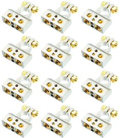12 Absolute BTC300N 0/2/4/6/8 AWG Single Negative Power Battery Terminal Connectors Chrome