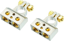 Load image into Gallery viewer, MK Audio 2/ 4 / 8 Gauge AWG Car Battery Terminal Chrome Positive &amp; Negative Set