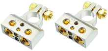 Charger l&#39;image dans la galerie, 2 American Terminal ABTC300P 0/2/4/6/8 AWG Single Positive Power Battery Terminal Connectors Chrome
