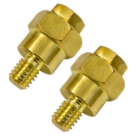 2 Absolute BTG-50 GM Short Side Post Terminals Positive Negative Battery Terminal Gold Plated