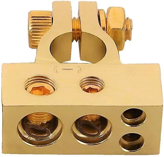 MK Audio Car Battery Gold Terminals Negative Heavy Duty Plated Connectors