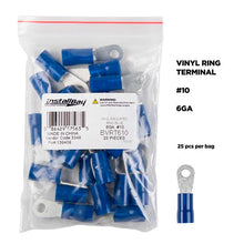 Load image into Gallery viewer, Install Bay BVRT610 Blue Vinyl Ring Terminal 6 Gauge #10 - Package of 25