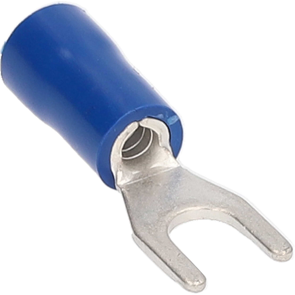 Install Bay BVST6 Blue Vinyl Spade Terminal 16-14 Gauge #6 Package of 100