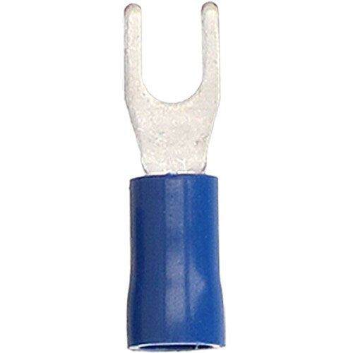 Install Bay BVST8 Blue Vinyl Spade Terminal 16-14 Gauge #8 Package of 100