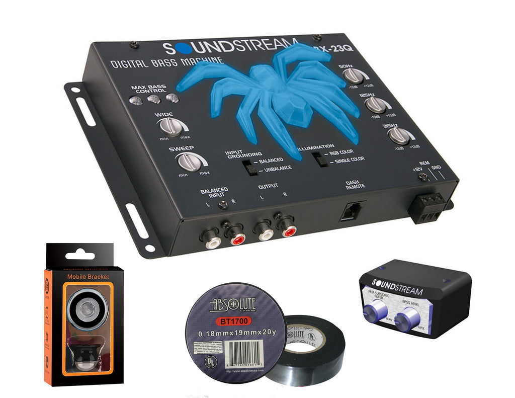 Soundstream BX-23Q Bass Processor Reconstruction with Remote + Free Absolute Electrical Tape+ Phone Holder