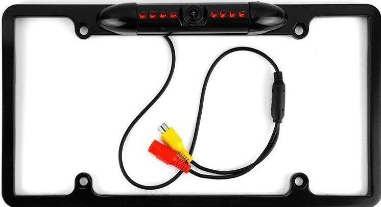 Backup Camera Rearview License Plate Waterproof for Kenwood DMX-125BT DMX125BT Black