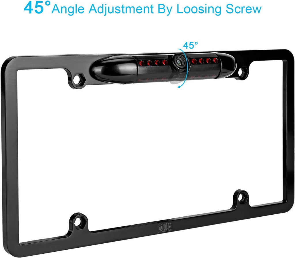 Absolute CAM1500B Universal License Plate Frame with Built in CMOS Waterproof IR Camera (Black)