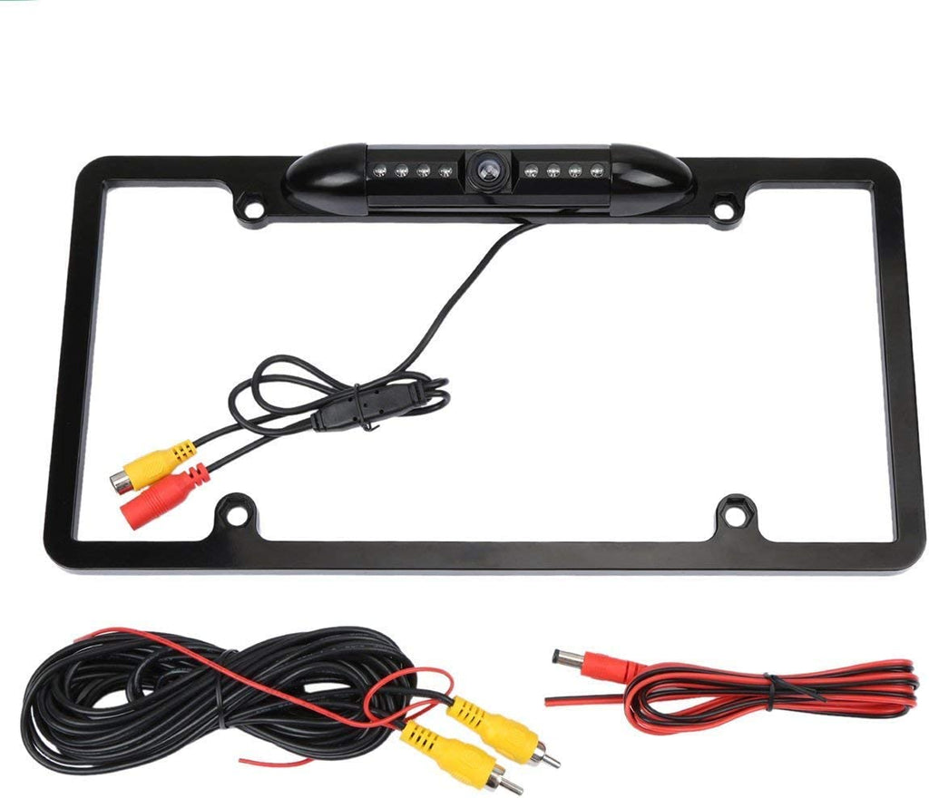 Backup Camera Rearview License Plate Frame for PIONEER AVIC-W8400NEX AVICW8400NEX Black