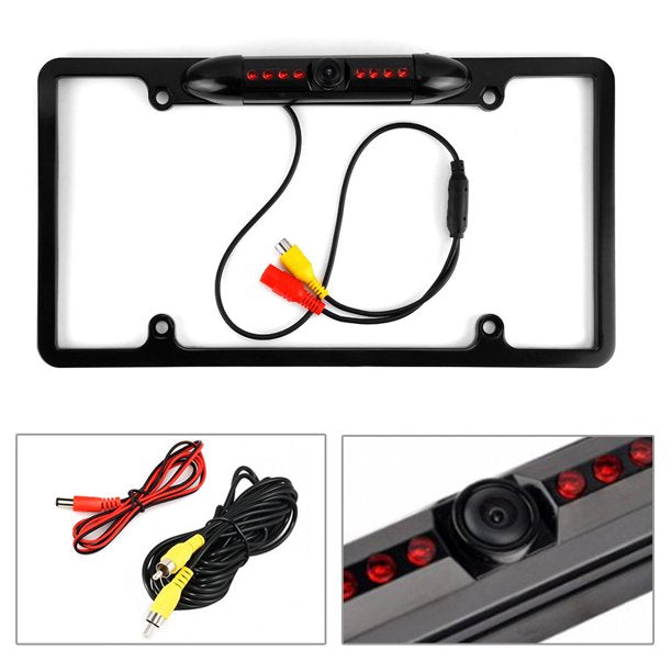 Backup Camera Rearview License Plate Frame for Jensen CAR8000 Black