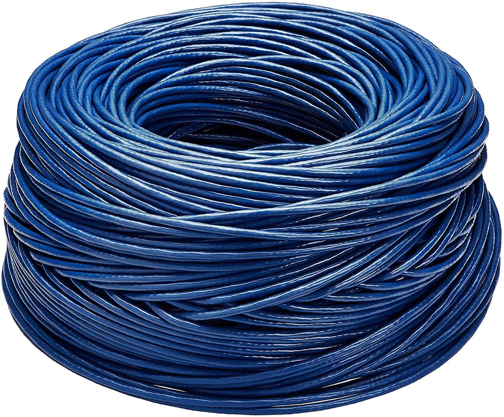 Cat6 Ethernet Cable 23AWG 600Mhz UL Bare Solid Copper Wire UTP 1000' Blue
