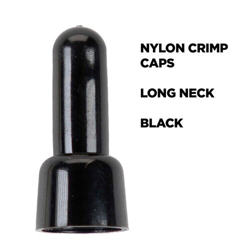 Install Bay CCLB1614 Crimp Cap Long Neck Black Nylon 16-14 Gauge - Package of 100