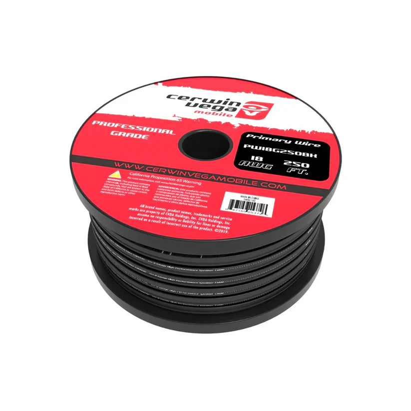 Cerwin Vega PW18G250BK 18 Gauge Primary Wire