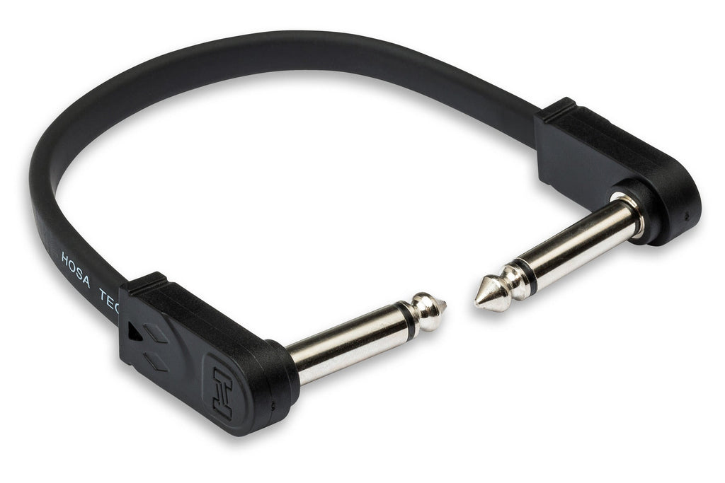 Hosa CFP-606 Flat Guitar Pedalboard Patch Cable Right Angle to Right Angle 6" 6-pack