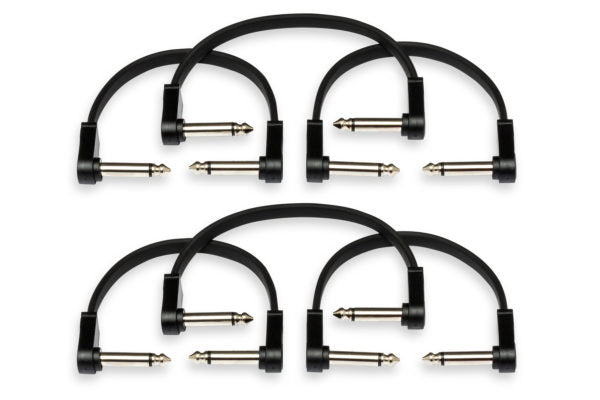 Hosa CFP-106 Flat Guitar Pedalboard Patch Cable Right Angle to Right Angle 6"