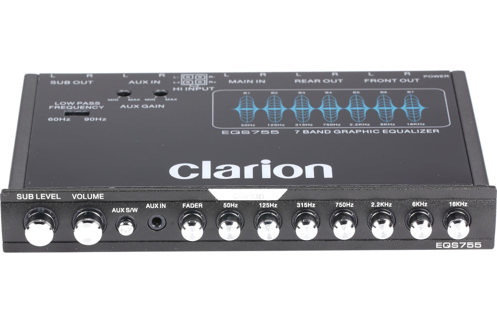 Clarion EQS755 7-Band Car Audio Graphic Equalizer + Free Absolute Electrical Tape+ Phone Holder