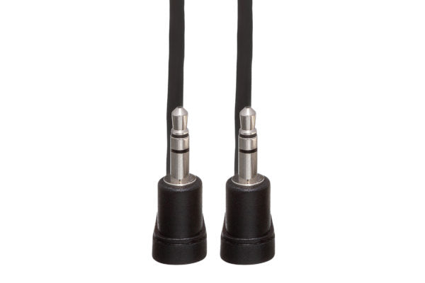 Hosa CMM-100.8RR Stereo Interconnect Cable - Right angle 3.5mm TRS Male to Right angle 3.5mm TRS Male - 8 inch