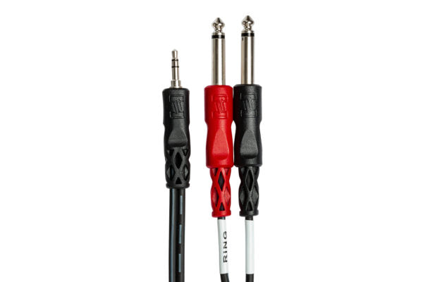 Hosa CMP-153 Stereo Breakout Cable - 3.5mm TRS Male to Left and Right 1/4-inch TS Male - 3 foot
