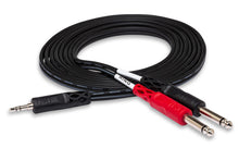 Charger l'image dans la galerie, Hosa CMP-153 Stereo Breakout Cable - 3.5mm TRS Male to Left and Right 1/4-inch TS Male - 3 foot