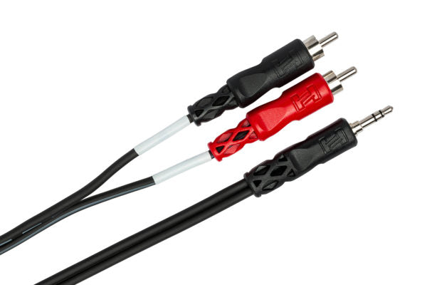 Hosa CMR-225 Stereo Breakout Cable - 3.5mm TRS Male to Left and Right RCA Male - 25 foot