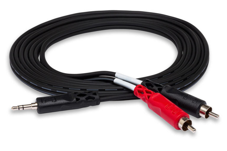 Hosa CMR-206 Stereo Breakout Cable - 3.5mm TRS Male to Left and Right RCA Male - 6 foot