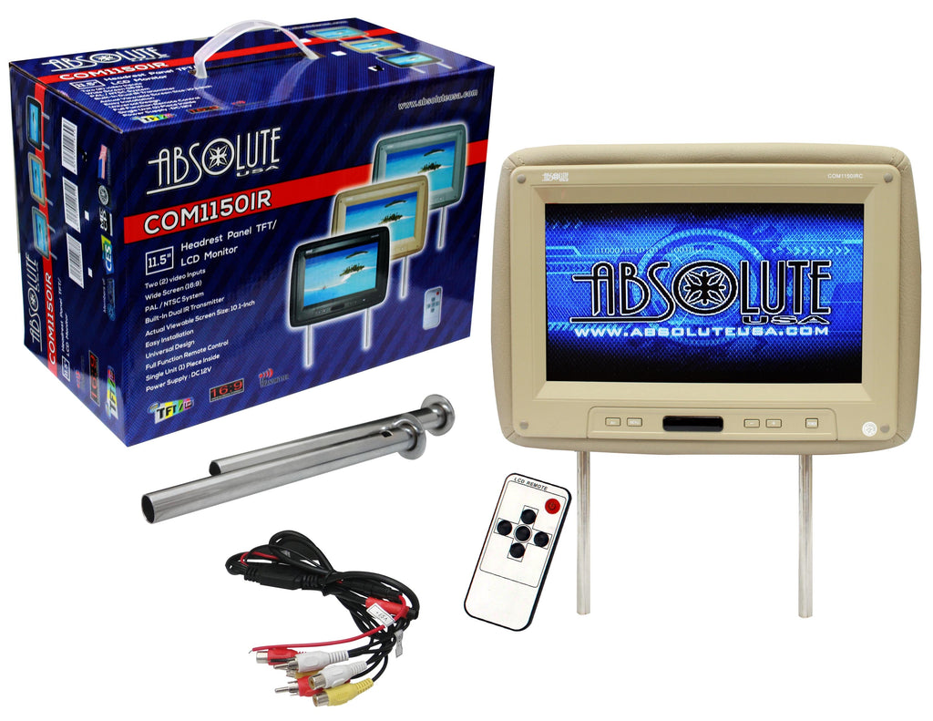 Absolute COM1150IRC 11" Universal Headrest TFT/LCD Monitor W/IR Transmitter