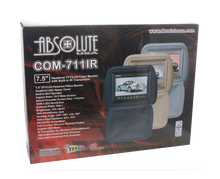Charger l'image dans la galerie, Absolute COM711IRC 7.5" Universal Headrest TFT/LCD Monitor W/IR Zipper Cover