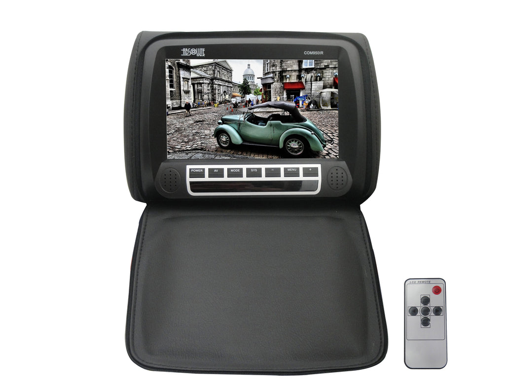 Absolute COM950IRB 9.5" Universal Headrest TFT/LCD Monitor W/IR Zipper Cover