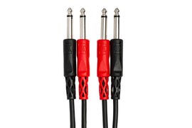 Hosa CPP-201 Stereo Interconnect Cable - Dual 1/4-inch TS Male to Same - 3.3 foot