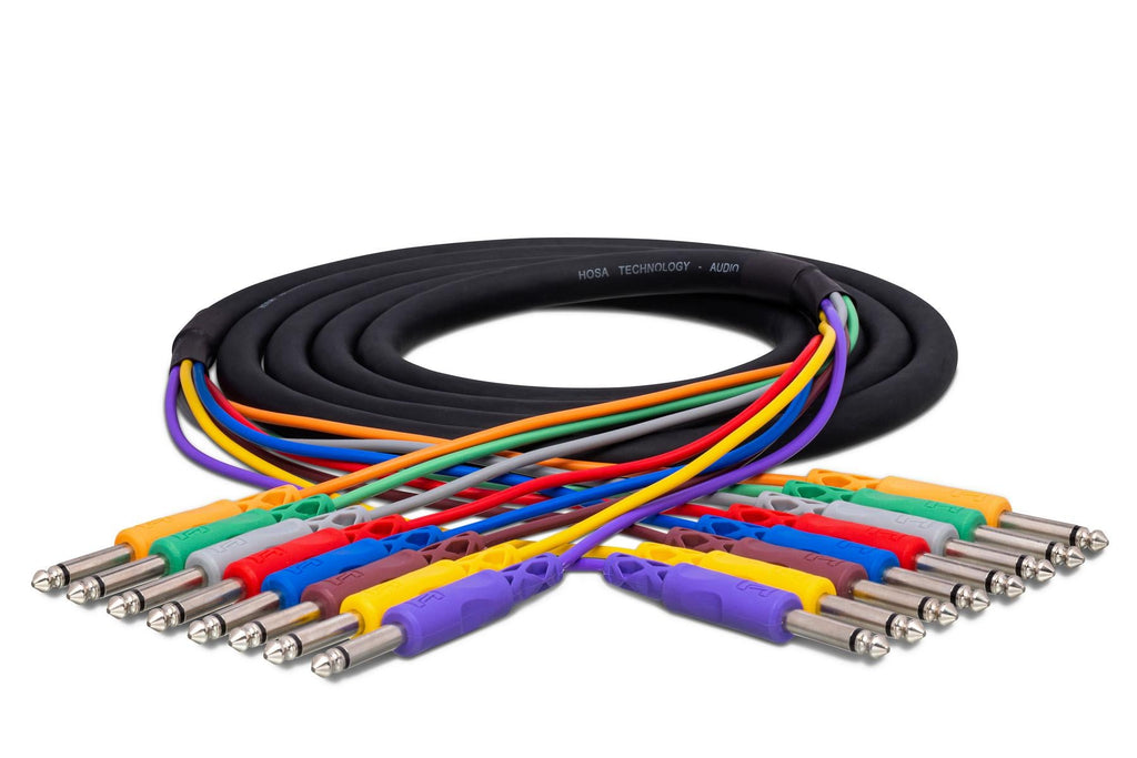 Hosa CPP-805 8-channel 1/4-inch TS Male Snake - 16.5 foot