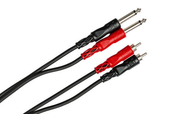 Hosa CPR-204 Stereo Interconnect Cable - Dual 1/4-inch TS Male to Dual RCA Male - 13.2 foot