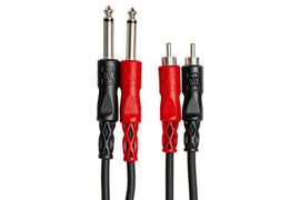 Hosa CPR-202 Stereo Interconnect Cable - Dual 1/4-inch TS Male to Dual RCA Male - 6.6 foot