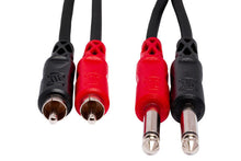 Charger l'image dans la galerie, Hosa CPR-206 Stereo Interconnect Cable Dual 1/4-inch TS Male to Dual RCA Male 20 foot