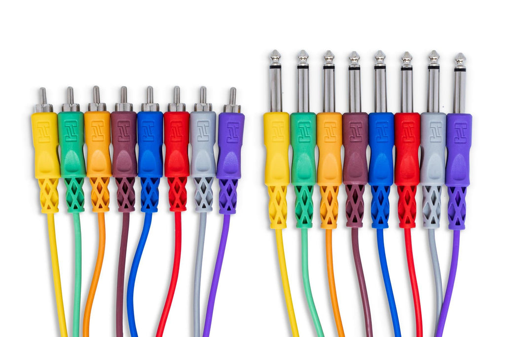Hosa CPR-803 8-channel 1/4-inch TS Male to RCA Male Snake - 9.9 foot