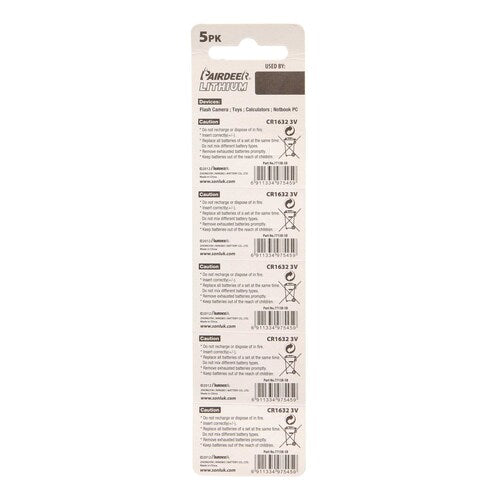 Install Bay CR1632 Lithium 3V Battery - 5pk