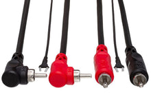 Charger l'image dans la galerie, Hosa CRA-203DJ Stereo Interconnect Dual RCA to Dual Right Angle RCA Cable with Ground Wire - 9.9 foot