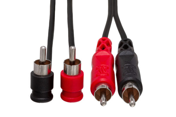 Hosa CRA-202RR Stereo Interconnect Dual Right Angle RCA to Dual Right Angle RCA Cable - 6 foot
