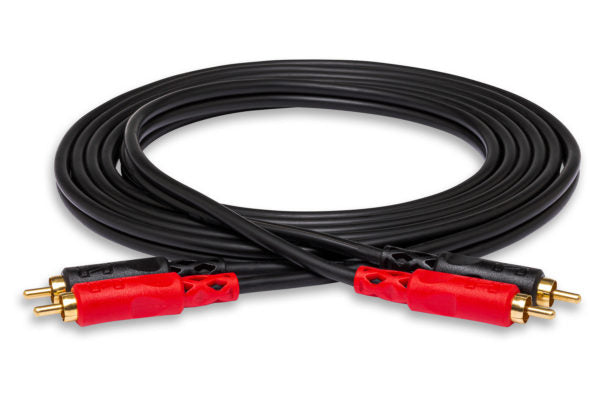 Hosa CRA-202R Stereo Interconnect Dual RCA to Dual Right Angle RCA Cable - 6.6 foot