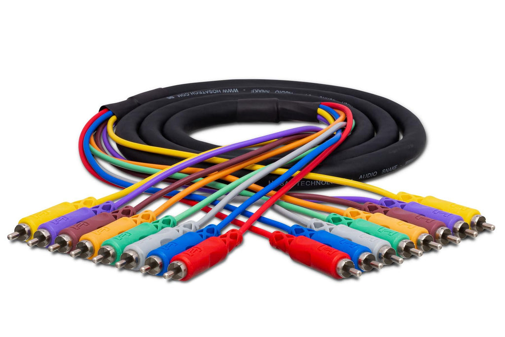 Hosa CRA-802 8-channel RCA Male Snake - 6.6'