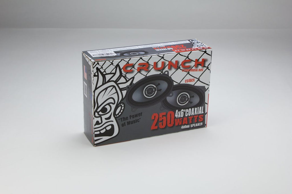 Crunch Ground Pounder CS46CX250W Max (125W RMS) 4x6" CS Series 2-Way Coaxial Car Speakers