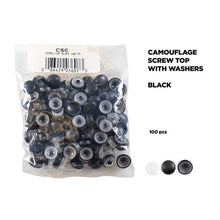Charger l'image dans la galerie, Install Bay CSC Camouflage Screw Top Black - Package of 100