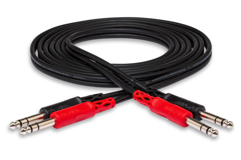 Hosa CSS-202 Stereo Interconnect Dual 1/4-inch TRS Male to Dual 1/4-inch TRS Male Cable - 6.6 foot